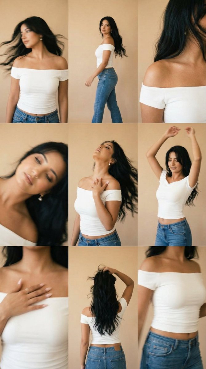 暖调胶片九宫格女孩随性抓拍