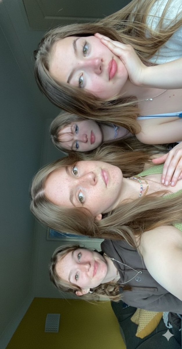 暖光下雀斑闺蜜的亲密自拍