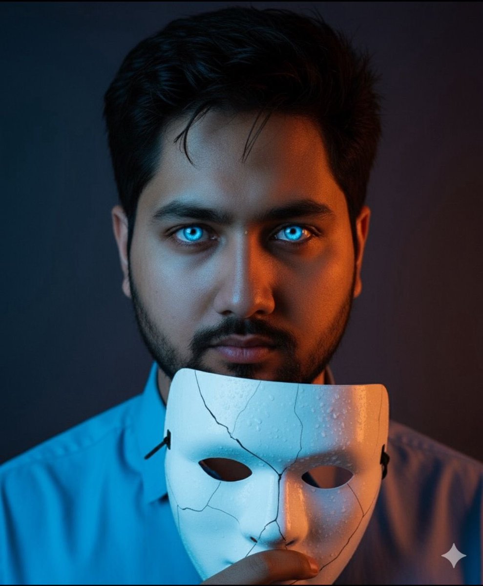 水珠滑落的裂痕面具少年