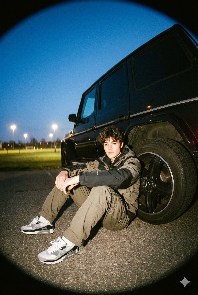 广角畸变下的山系潮男与奔驰G级