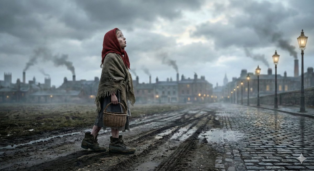 寒冬伦敦卖火柴女孩的祈祷