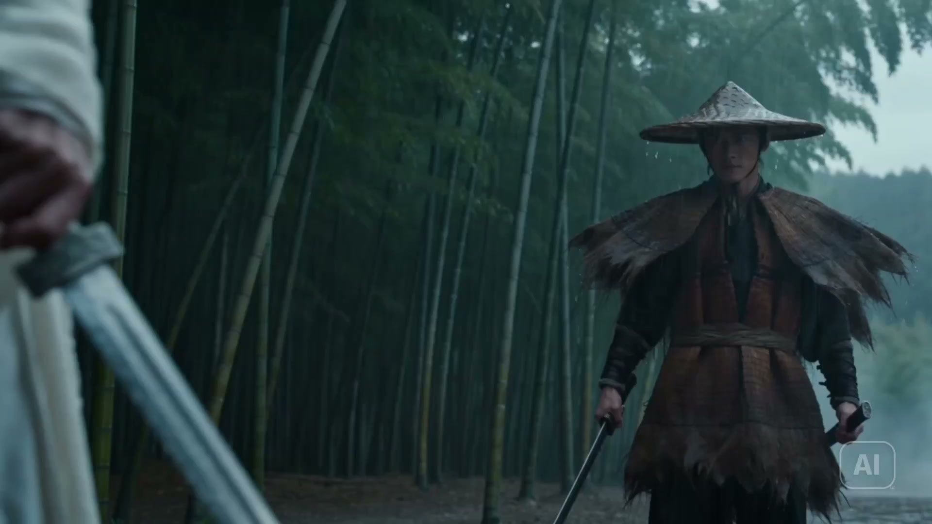雨夜竹林双侠对决