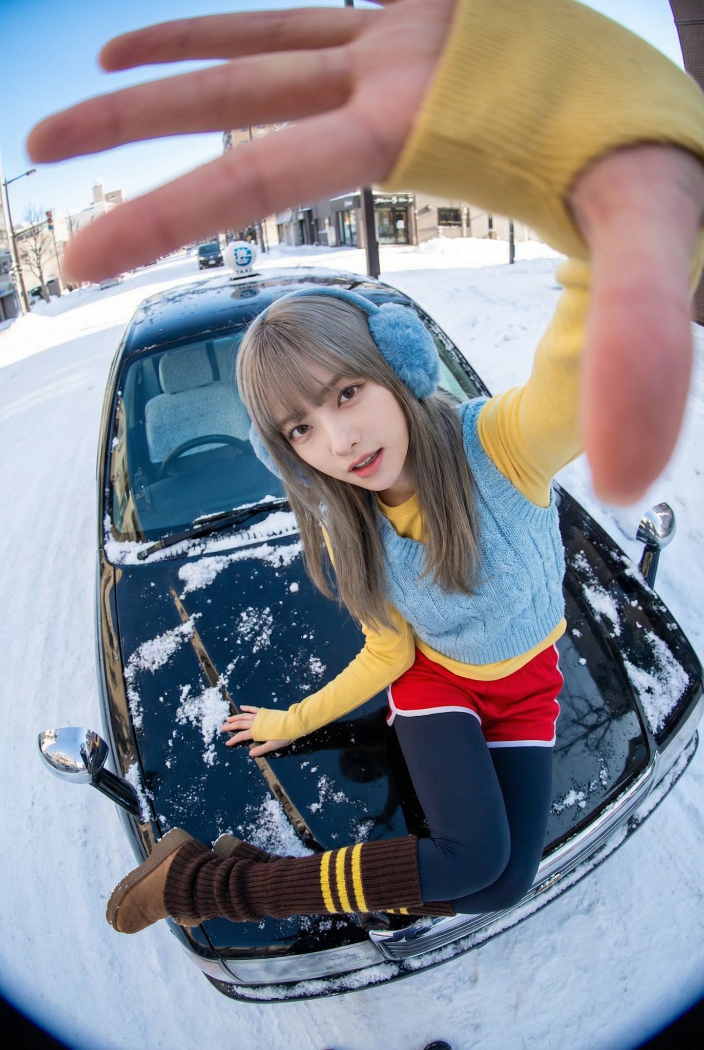 雪中鱼眼街拍