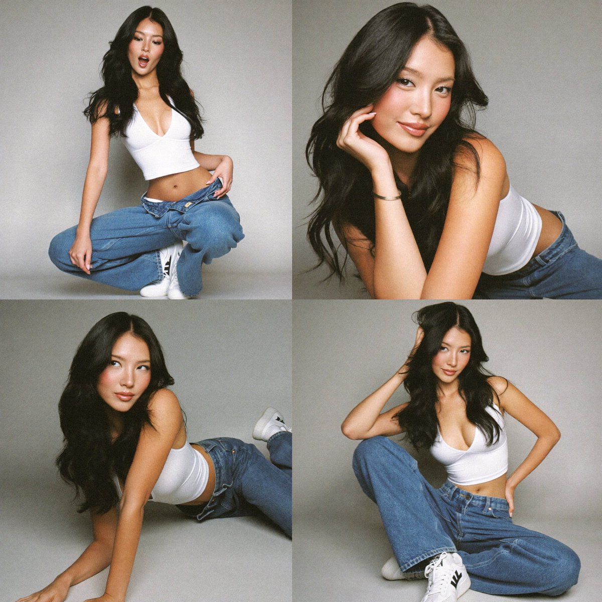 青春灵动少女四宫格时尚手机写真