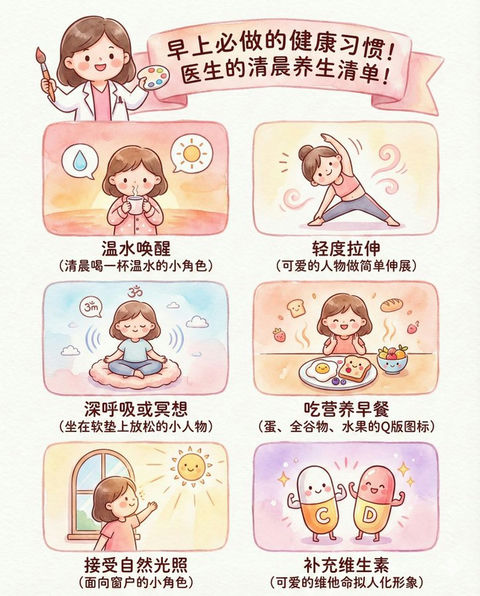 手绘水彩维生素美颜信息图