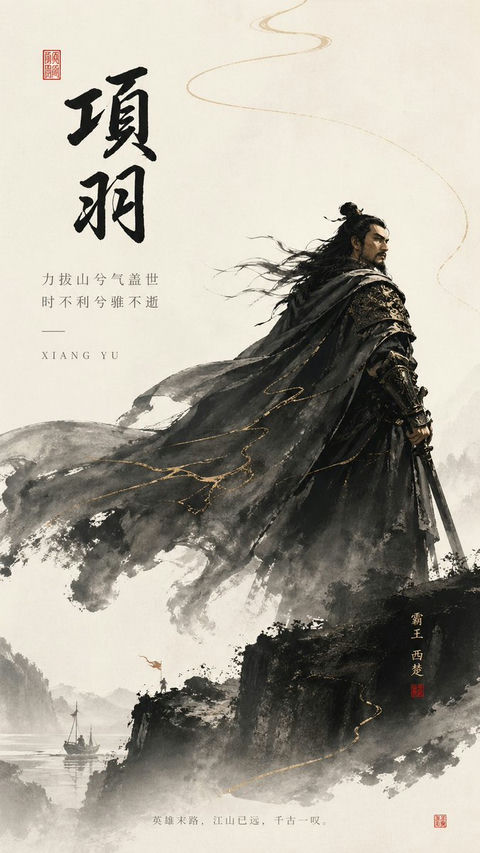 新中式极简项羽海报设计