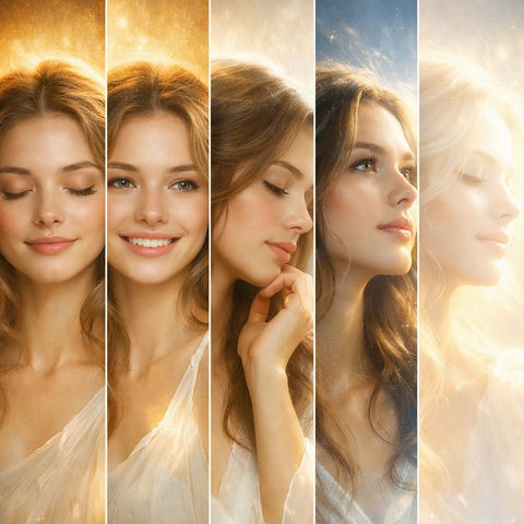 一幅超写实的竖幅拼贴画