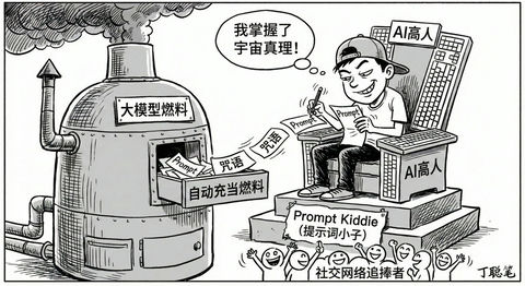 提示词小子讽刺漫画